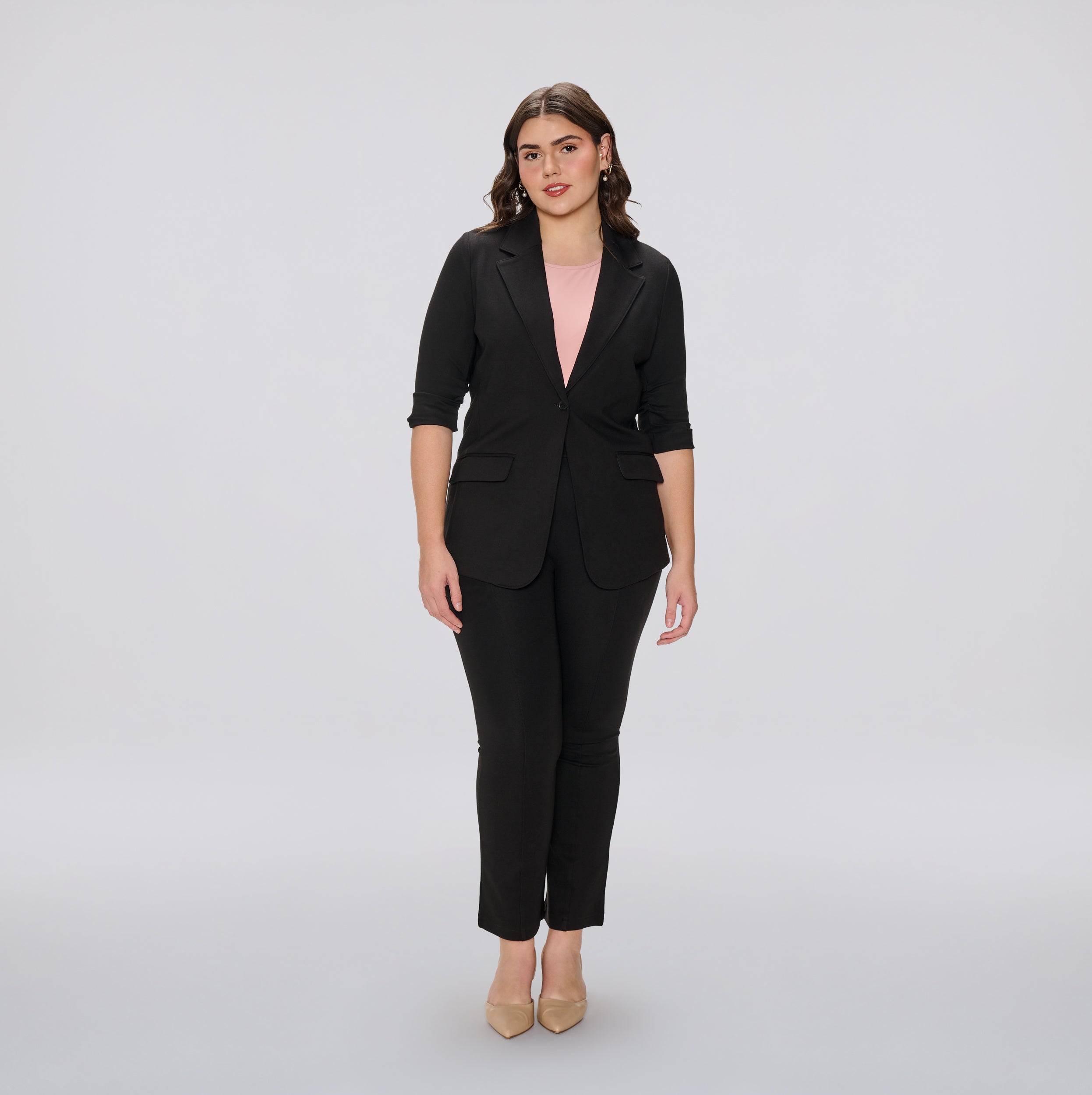 Alyssa Ruched Sleeve Blazer