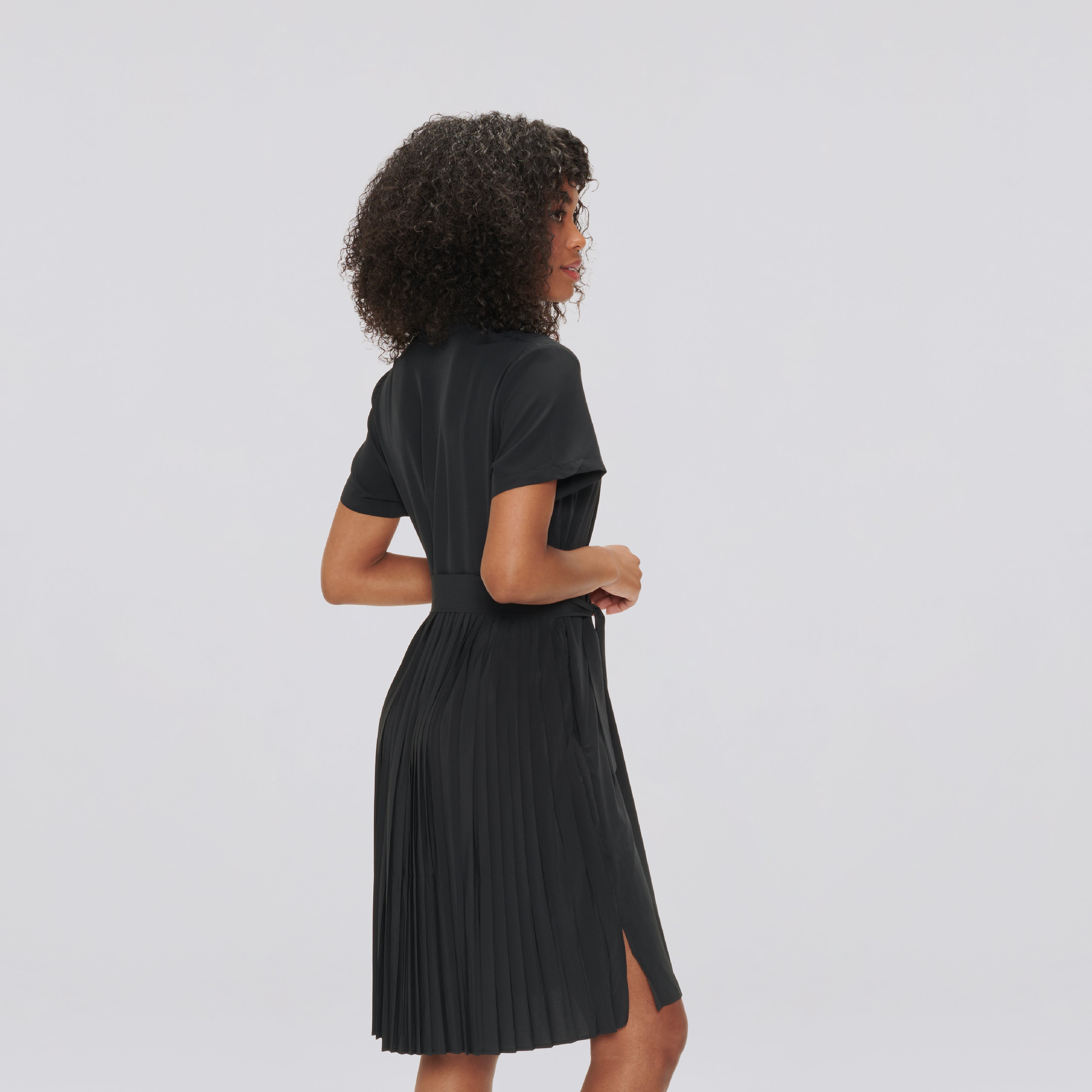 back pleated dress Metallic One Shoulder Pleated Lace Up Back Trumpet Dress with Side Cascade missy / 0 / dark-green
