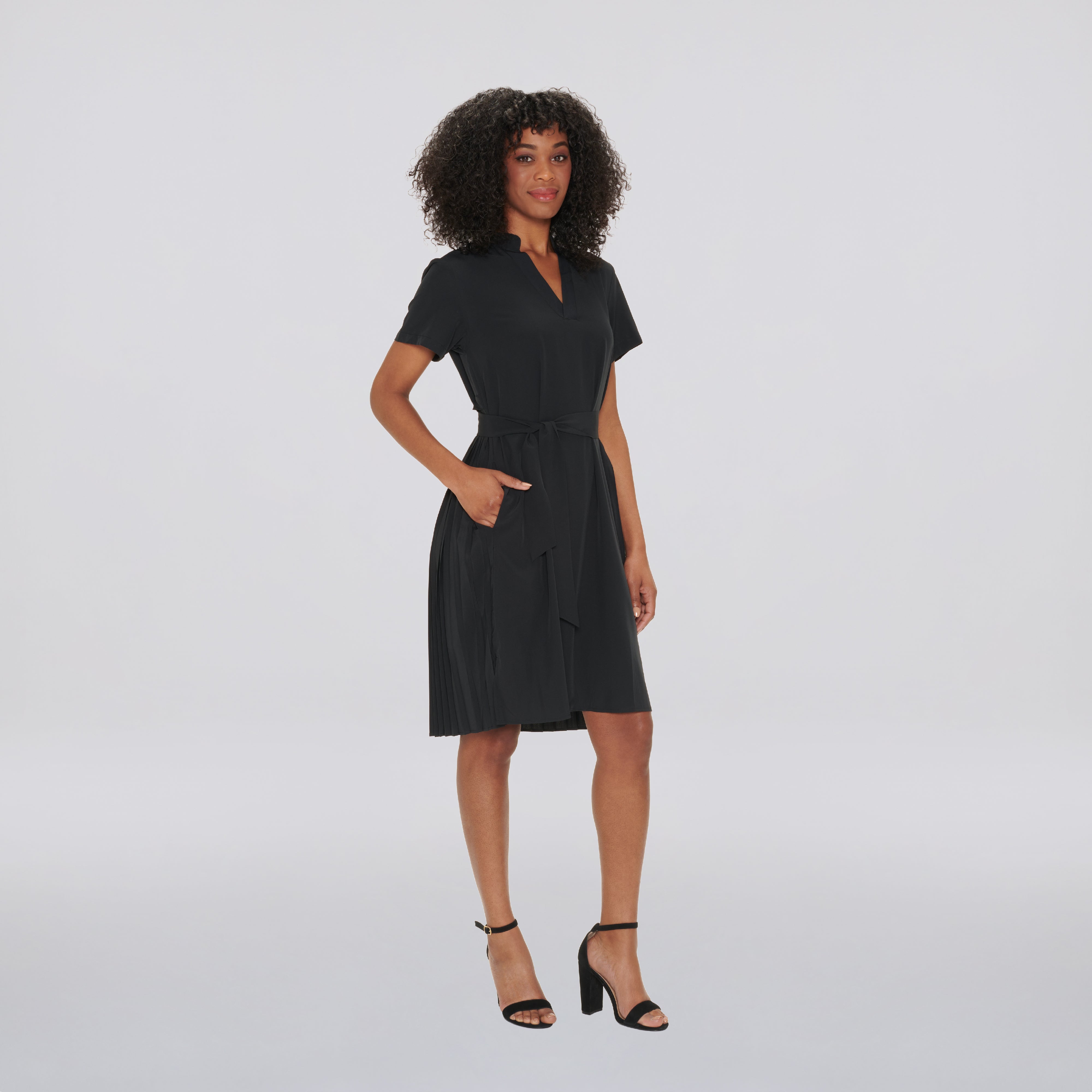 Gabrielle Pleated Back Dress with Pockets