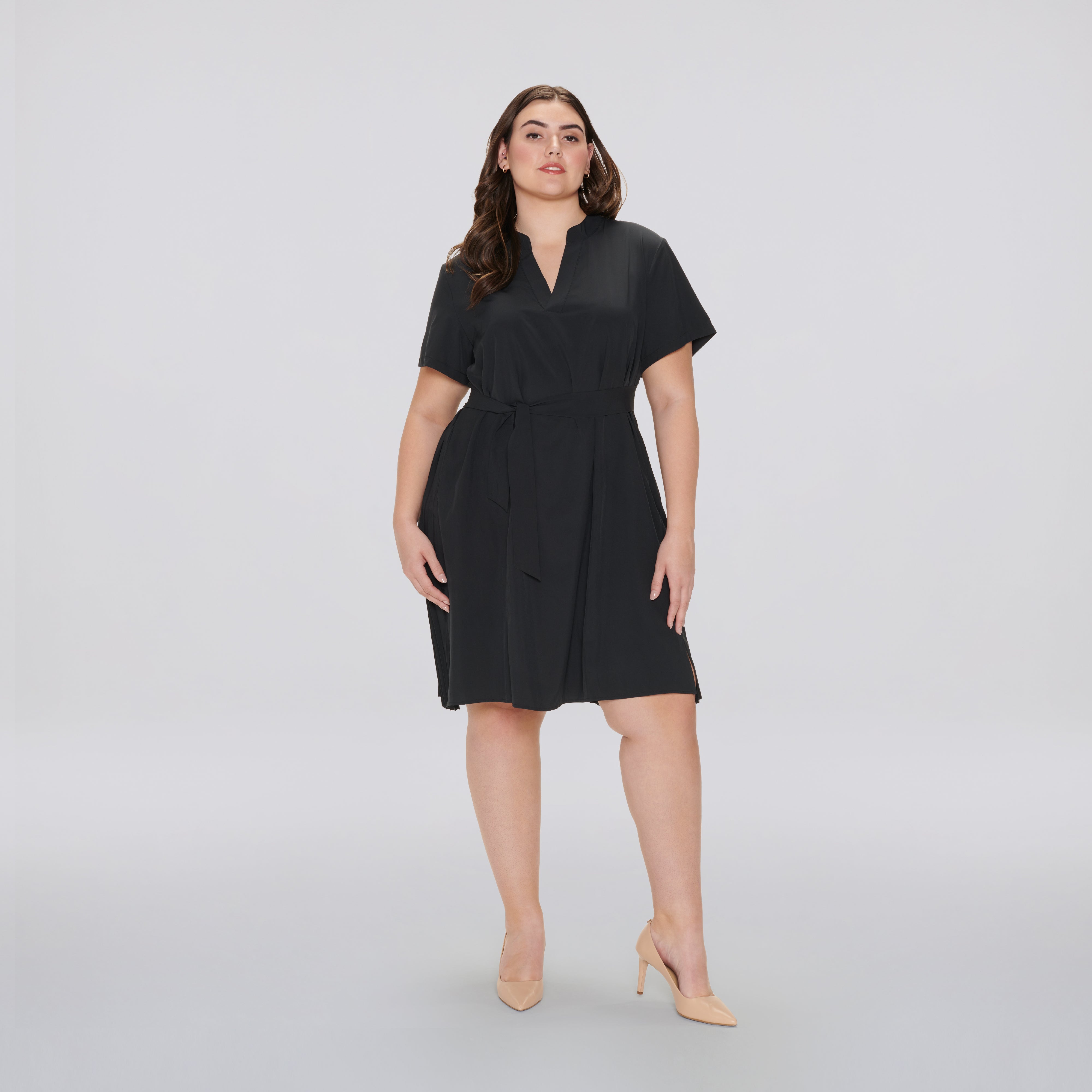 Gabrielle Pleated Back Dress with Pockets