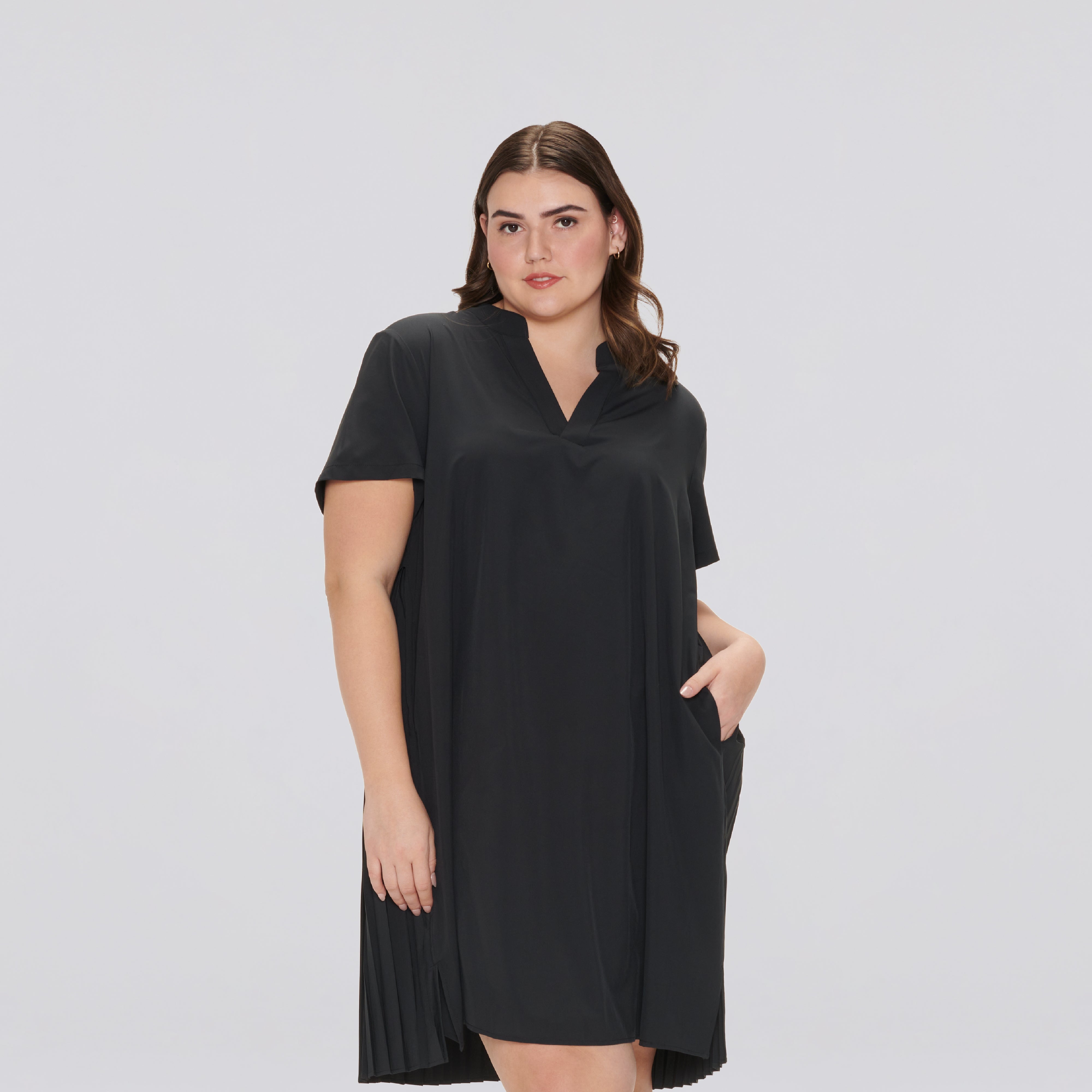 Gabrielle Pleated Back Dress with Pockets