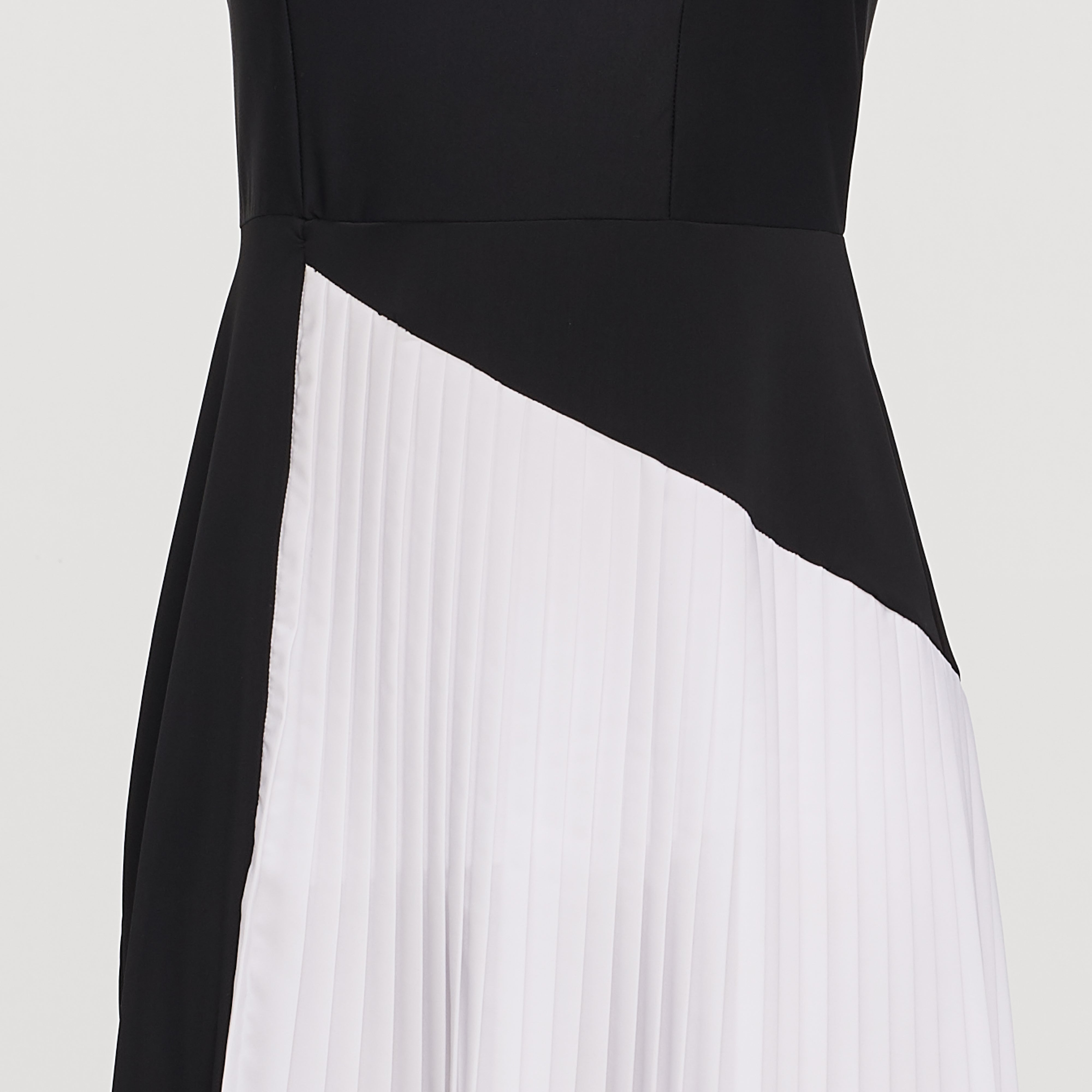 pleated dress black and white Sofie Two Tone Pleated Maxi Dress, XS / Black