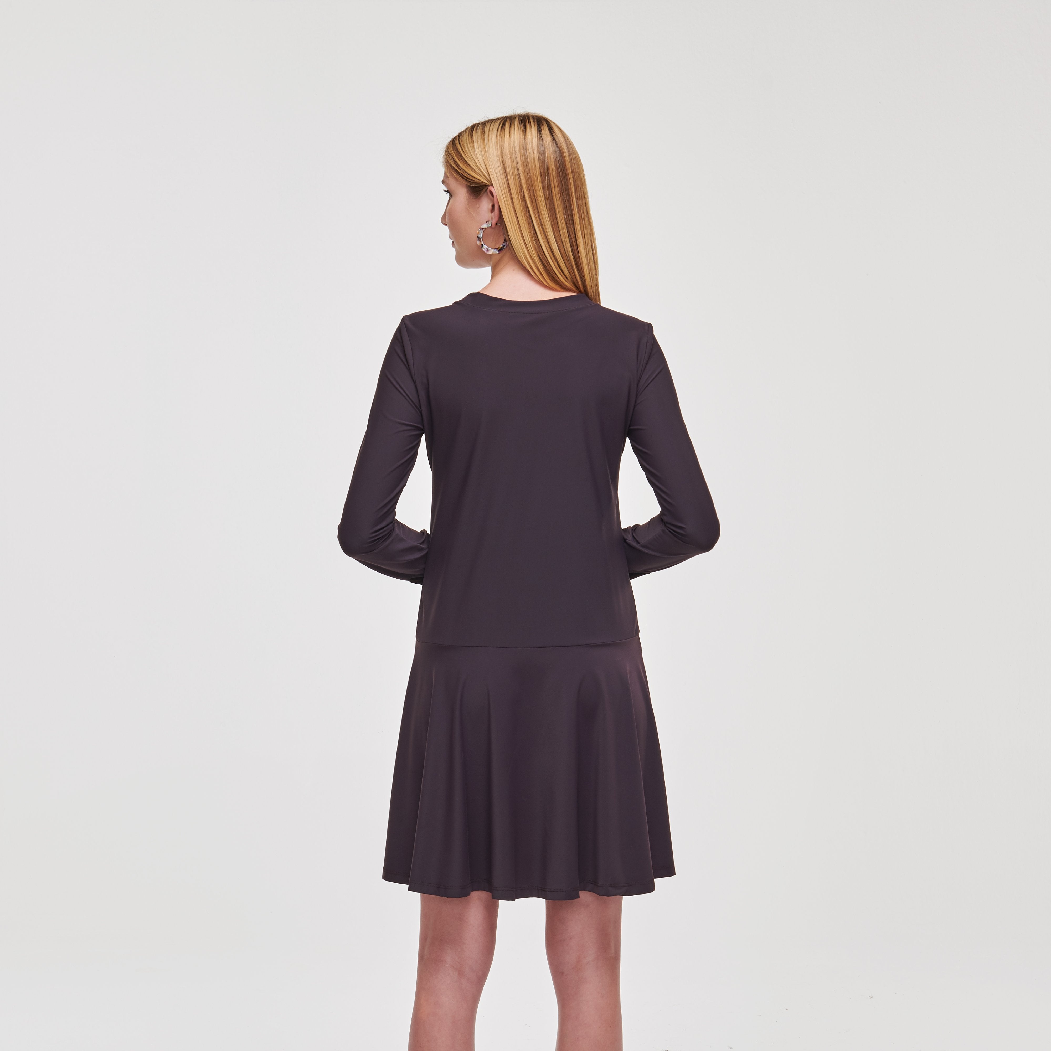 Hazel Drop Waist Dress L / Aubergine Hazel Drop Waist Dress L / Aubergine