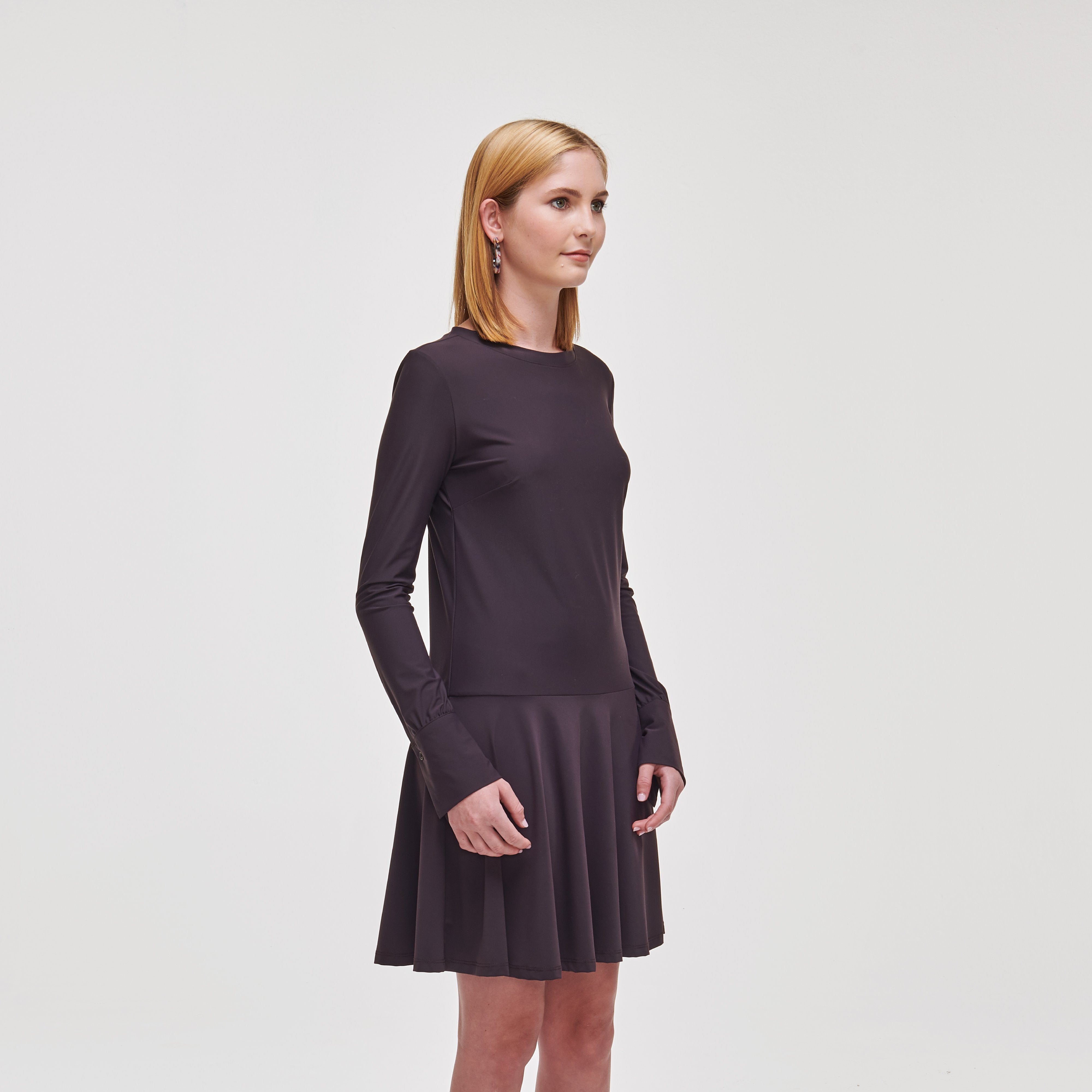 Hazel Drop Waist Dress L / Aubergine Hazel Drop Waist Dress L / Aubergine